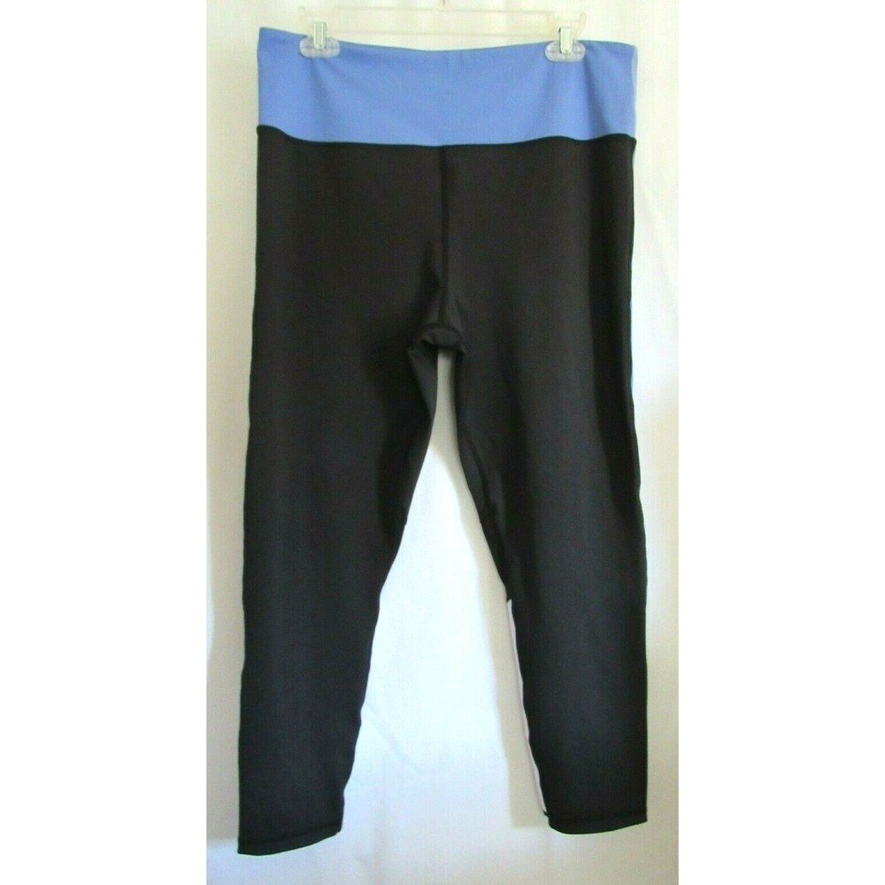 Zyia Black Colorblock Mesh High Rise 24" Leggings Size 16-18 EUC